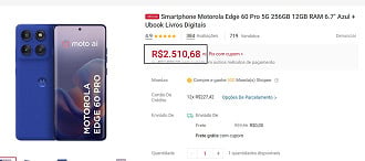 Promoção do Motorola Edge 60 Pro