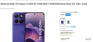 Promoção do Motorola Edge 70 Fusion+ de 51GB
