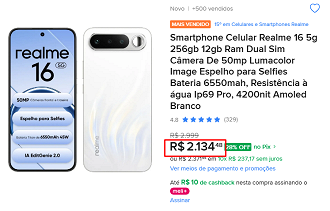 Oferta do realme 16 5G