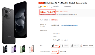 Oferta do Redmi Note 17 Pro Max