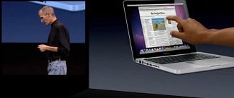 Steve Jobs argumentando sobre touch em Macbook