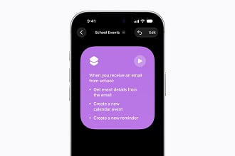 No app Atalhos, dá para criar uma automação descrevendo o que você quer (Imagem: Divulgação/Apple)