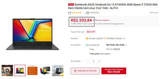 Promoção do laptop da Asus.