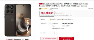 Oferta do Motorola Moto G77