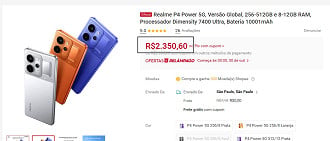 Realme P4 Power em promoção.