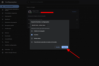 Passo 3 de: Como importar favoritos no Google Chrome