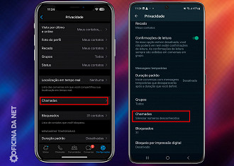 Passo 2 de: Como Silenciar chamadas desconhecidas no WhatsApp?