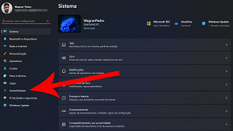 Passo 2 de: Como aumentar a fonte do Windows 11