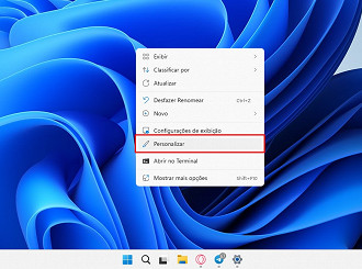 Passo 1 de: Como mudar a cor da barra de tarefas do Windows 11