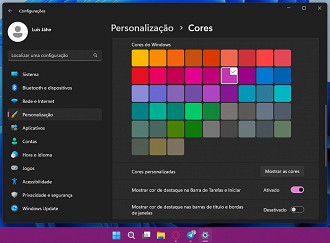 Passo 4 de: Como mudar a cor da barra de tarefas do Windows 11