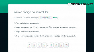 Passo 3 de: WhatsApp Web: Entrar com o número de celular