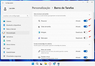 Passo 2 de: Como fixar/remover ícones da barra de tarefas do Windows 11