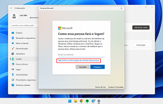 Passo 4 de: Como criar um usuário no Windows 11 (sem precisar de uma conta da Microsoft)