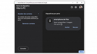 Passo 4 de: Como usar o nearby share for Windows para transferir arquivos do celular para o PC?