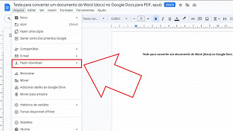 Passo 9 de: Como converter documentos do Word (docx) com o Google Docs para PDF, epub, entre outros