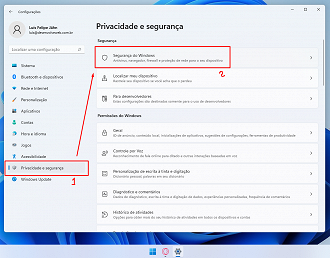 Passo 2 de: Desativando o Windows Defender e Firewall no W11