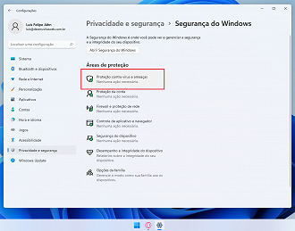 Passo 3 de: Desativando o Windows Defender e Firewall no W11