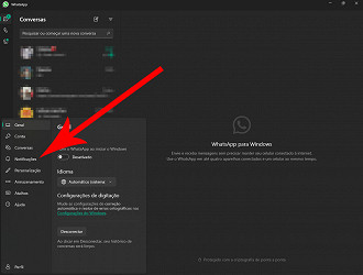 Passo 2 de: Como silenciar chamadas no aplicativo do WhatsApp para Windows