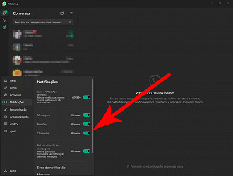 Passo 3 de: Como silenciar chamadas no aplicativo do WhatsApp para Windows