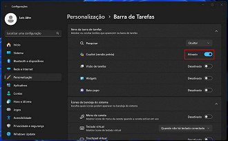 Passo 2 de: Como remover o Copilot da barra de tarefas no Windows 11