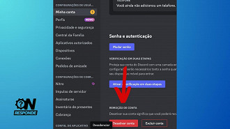 Passo 2 de: Como excluir ou desativar a conta no Discord (via PC)