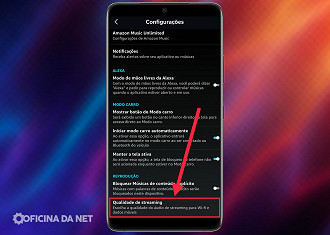 Passo 3 de: Como alterar a qualidade do streaming do Amazon Music para celular