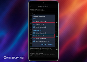 Passo 4 de: Como alterar a qualidade do streaming do Amazon Music para celular