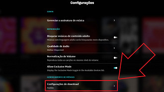 Passo 3 de: Como mudar a qualidade de áudio dos downloads do Amazon Music para computador (desktop)