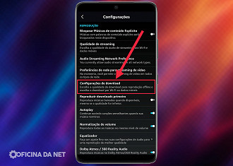 Passo 3 de: Como mudar a qualidade de áudio dos downloads do Amazon Music para celular