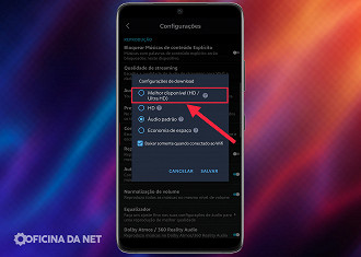 Passo 4 de: Como mudar a qualidade de áudio dos downloads do Amazon Music para celular