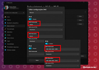 Passo 6 de: Configurando DNS IPv4 e IPv6