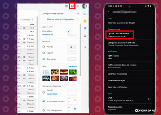 Passo 3 de: Gmail: Como escolher o tipo de caixa de entrada