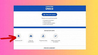 Passo 2 de: Como Verificar minha Inscrição no Cadastro Único via CPF através do site?