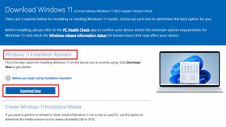Passo 2 de:  Como baixar a ISO do Windows 11 23H2 através da MCT