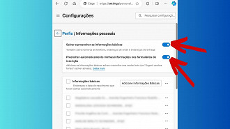 Passo 5 de: Como desativar o preenchimento automático de dados no Microsoft Edge?