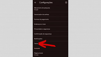 Passo 3 de: Como deixar o Google Chrome com tema escuro no Android?