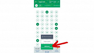 Passo 3 de: Como apostar na Mega da Virada via aplicativo?