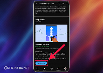 Passo 4 de: Como jogar mini jogos no YouTube Premium para Android