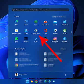 Passo 1 de: Como alterar o idioma no Windows 11