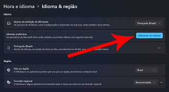 Passo 4 de: Como alterar o idioma no Windows 11