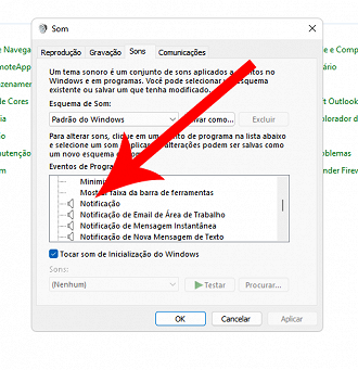 Passo 4 de: Como alterar o som de notificação no Windows 11