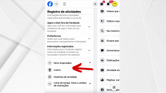 Passo 4 de: Como acessar a lixeira do Facebook - Via Site