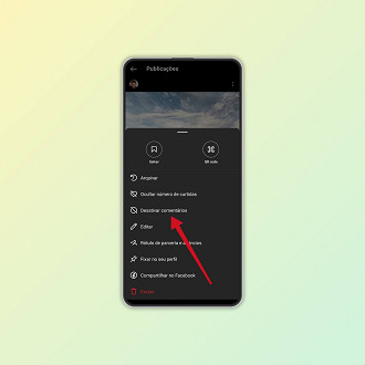 Passo 4 de: Como desativar comentários em publicações do Instagram
