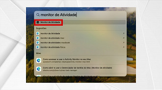 Passo 2 de: Como abrir o monitor de atividades via Spotlight?