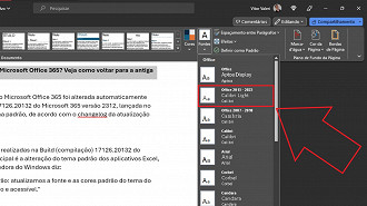 Passo 3 de: Como alterar para fonte e tema antigos do Microsoft Office 365 no Word e Excel