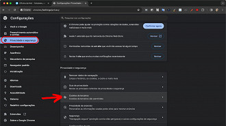 Passo 2 de: Como desativar cookies e rastreadores no Google Chrome