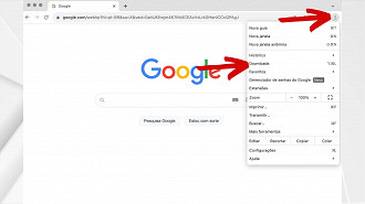 Passo 1 de: Como retomar um download interrompido no Google Chrome?