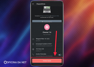 Passo 5 de: Como desconectar do Telegram Web?