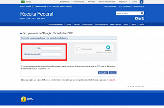 Passo 2 de: Como consultar CPF na Receita Federal