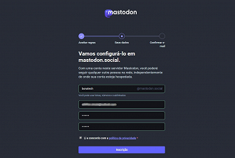 Passo 2 de: Como criar uma conta no Mastodon?